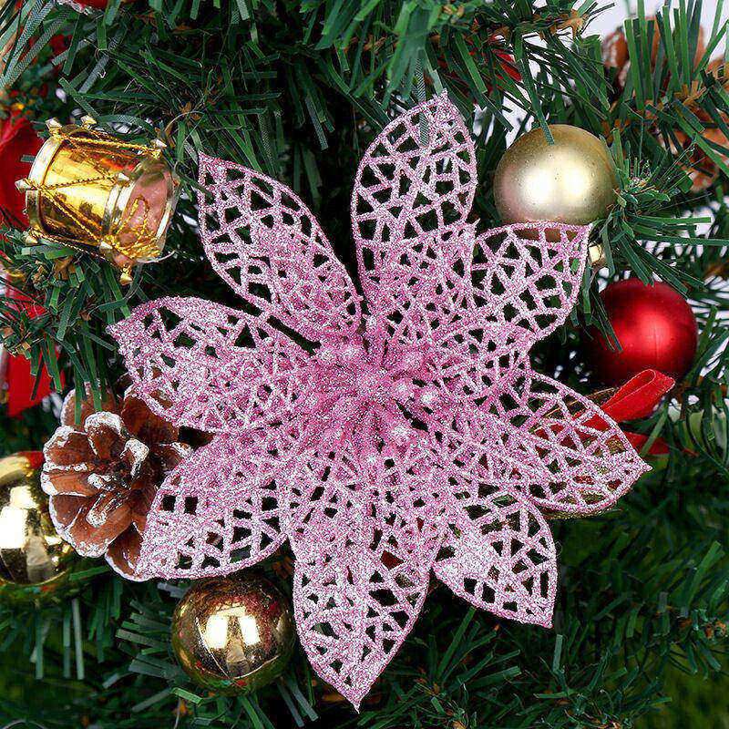 Glitter Christmas Flower Tree Picks