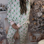 Women's Christmas Print Long Pajama Set 6