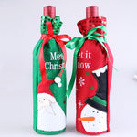 Santa and Snowman Wine Bottle Cover
