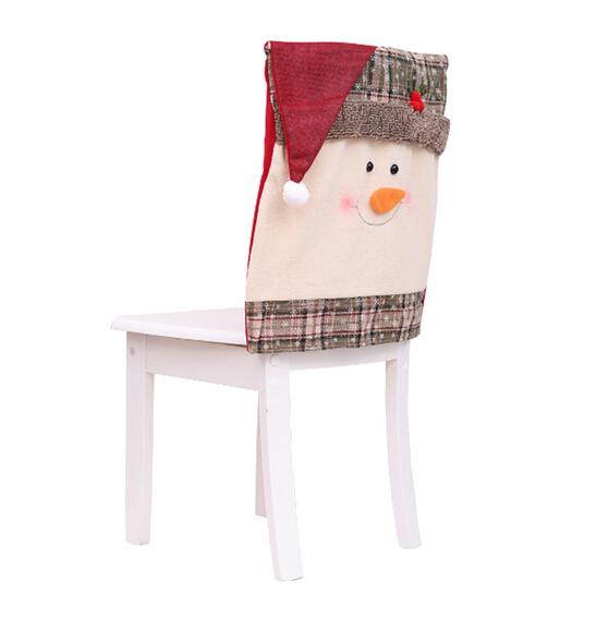 Christmas Chair Covers with Santa and Snowman