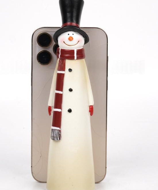 Vinyl Santa and Snowman Christmas Figurines