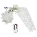 Catena di luci LED natalizie con ghiaccioli e fiocchi di neve