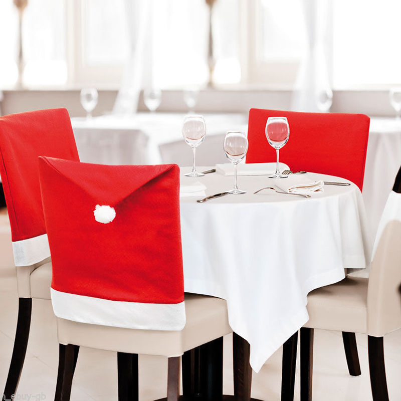 Christmas Chair Covers with Santa and Snowman