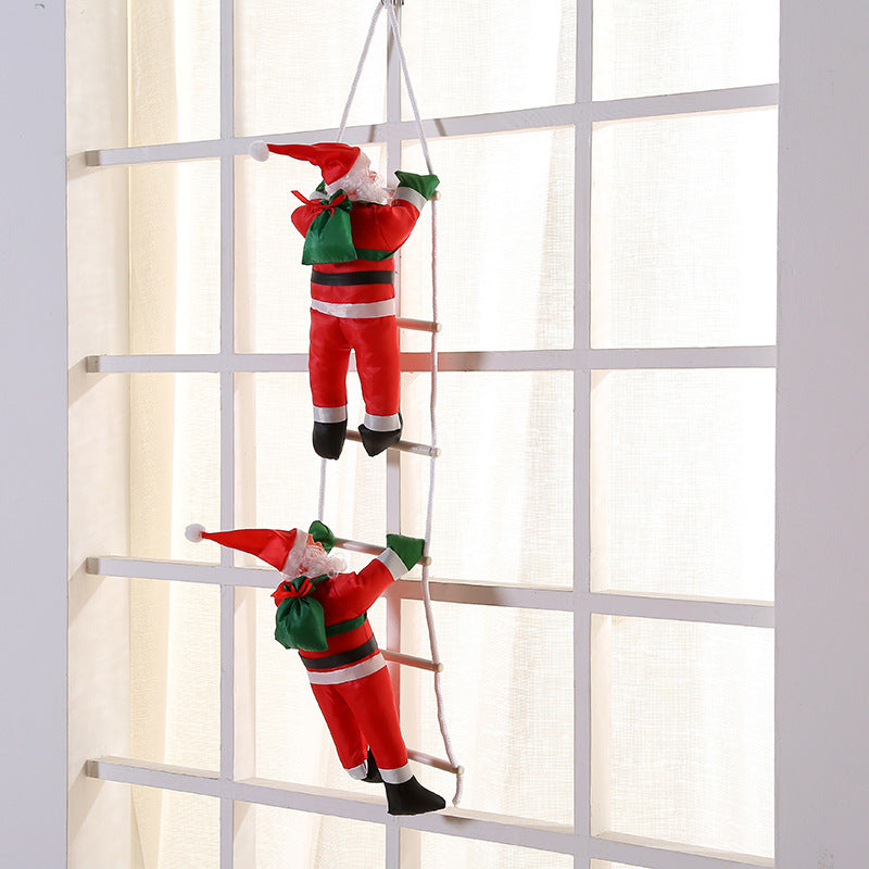 Climbing Santa on Ladder Christmas Decoration