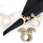 Ronds de serviette de Noël en bois motif bois de renne