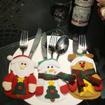 Christmas Cutlery Holder Bag in Santa, Snowman and Reindeer