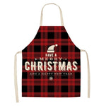 Christmas Print Linen Kitchen Apron