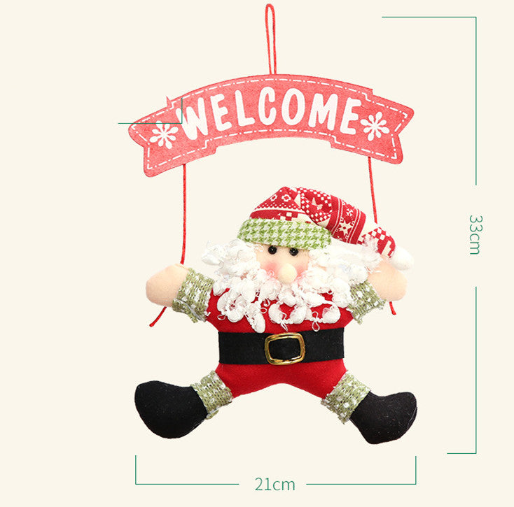 Décoration de porte de Noël en tissu