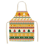 Christmas Print Linen Kitchen Apron