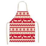 Christmas Print Linen Kitchen Apron