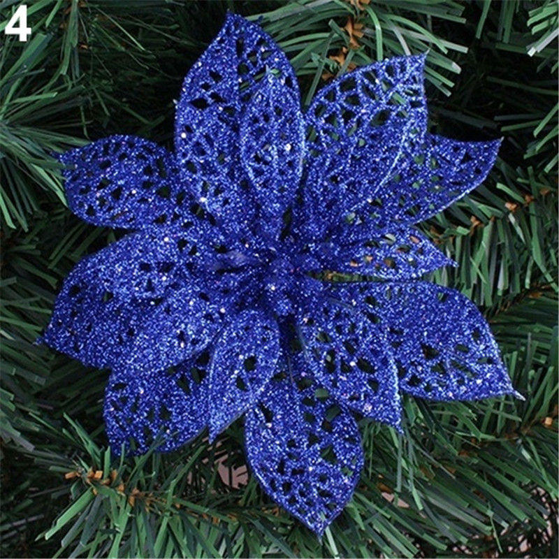Glitter Christmas Flower Tree Picks