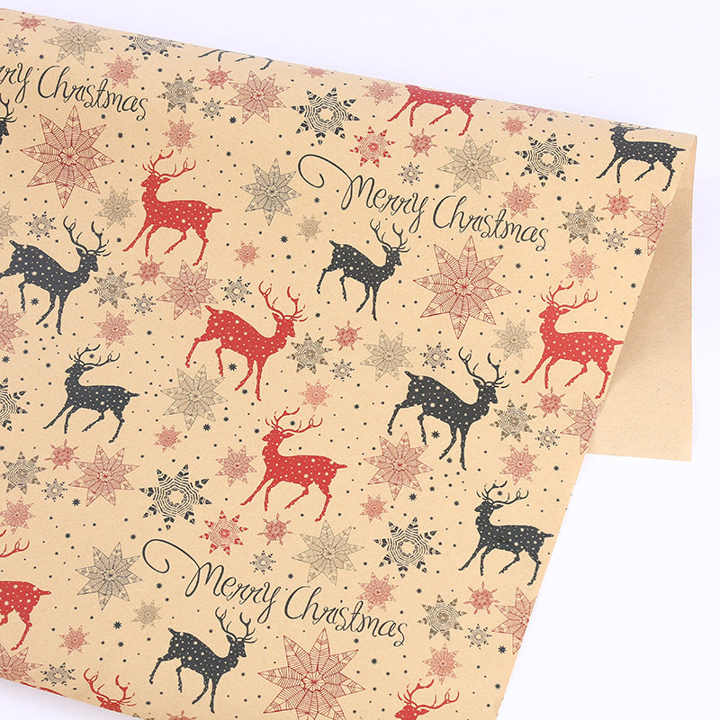 Papel de Embrulho de Natal Kraft Grosso 50x70 cm