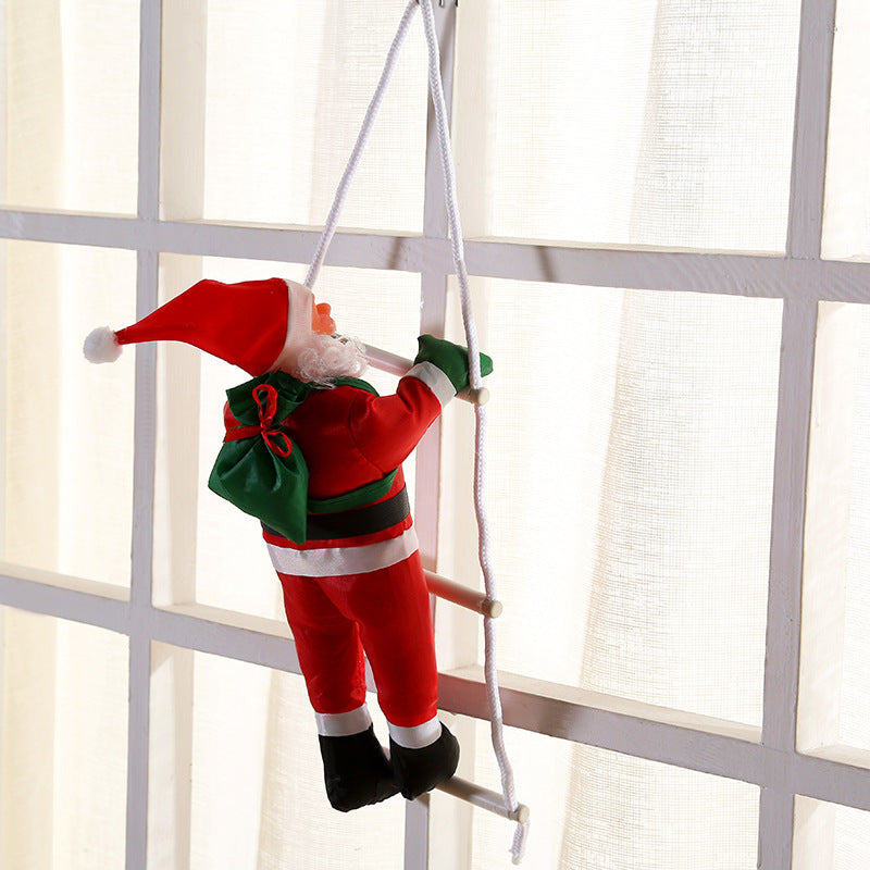 Kletternder Weihnachtsmann auf Leiter – Weihnachtsdeko