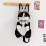 Zainetto in peluche gatto Ragdoll con fiocco