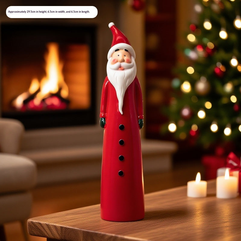 Vinyl Santa and Snowman Christmas Figurines