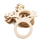 Ronds de serviette de Noël en bois motif bois de renne