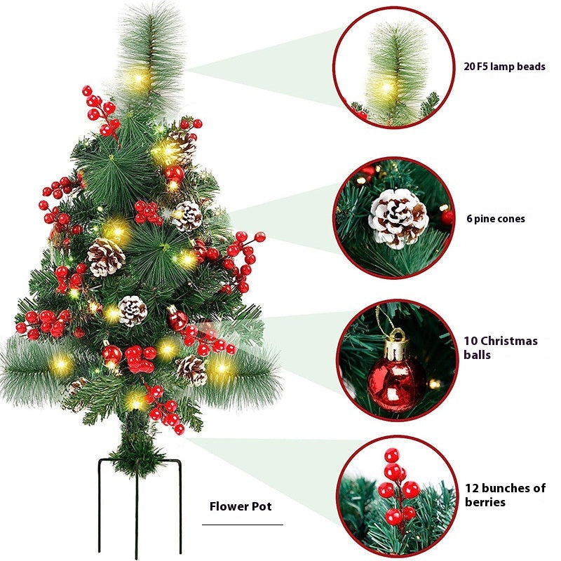 Luce solare a picchetto da giardino ad albero di Natale
