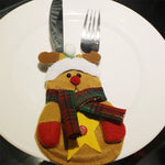 Christmas Cutlery Holder Bag in Santa, Snowman and Reindeer