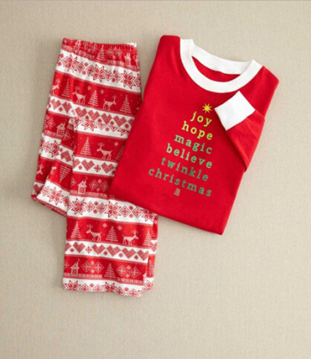 Simple Christmas Print Matching Family Pajamas 4