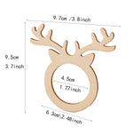 Ronds de serviette de Noël en bois motif bois de renne