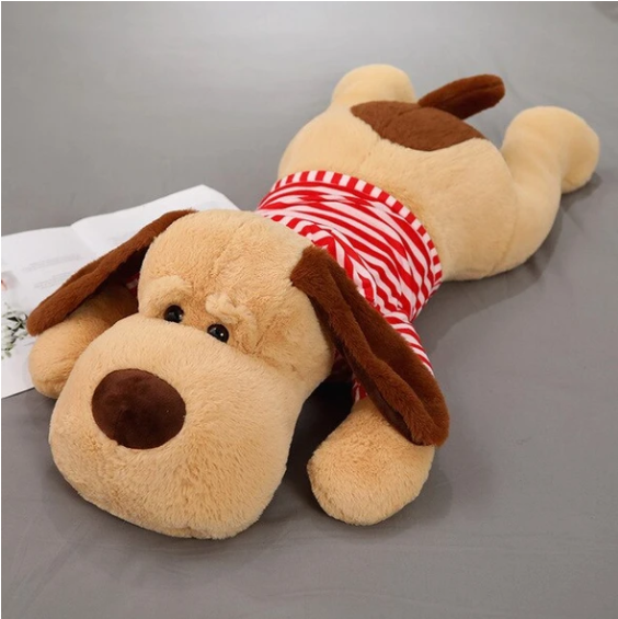Perro de peluche gigante a rayas