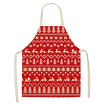 Christmas Print Linen Kitchen Apron
