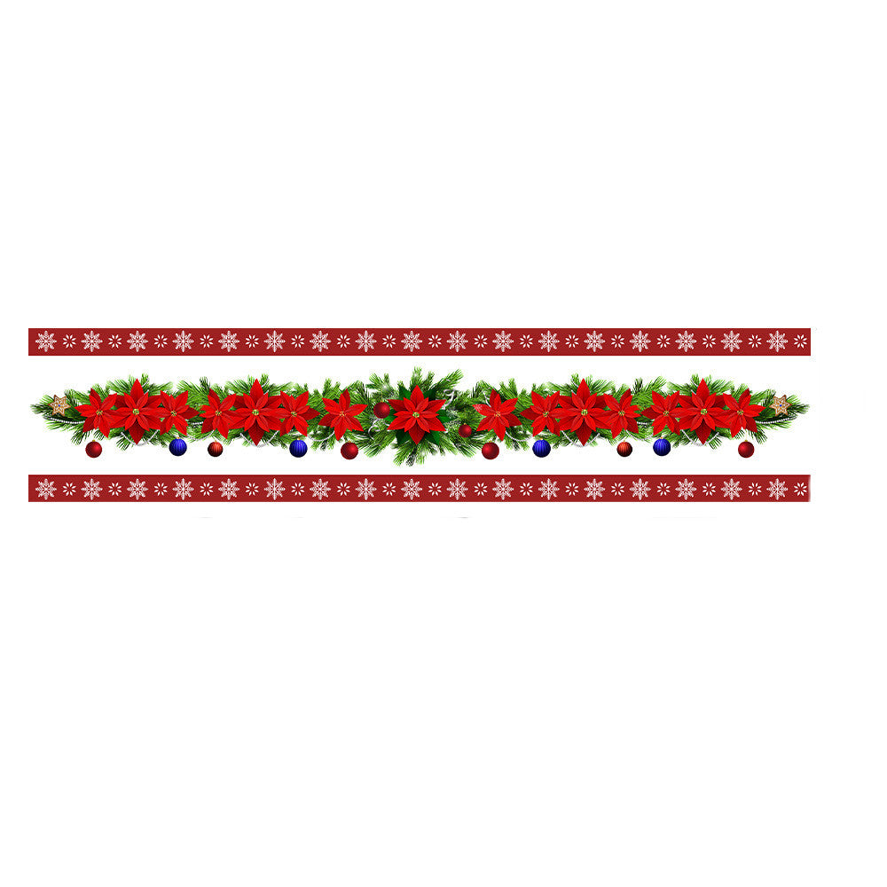華やかなプリントのクリスマス ポリエステルテーブルランナー