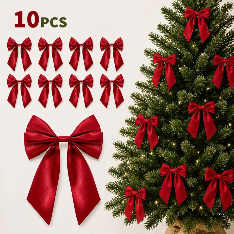Weihnachtsschleifen-Anhänger, 10er-Pack