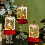 Vannfylt julescene med lys i stearinlysstil
