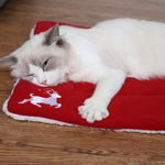 Alfombrilla navideña roja suave para mascotas