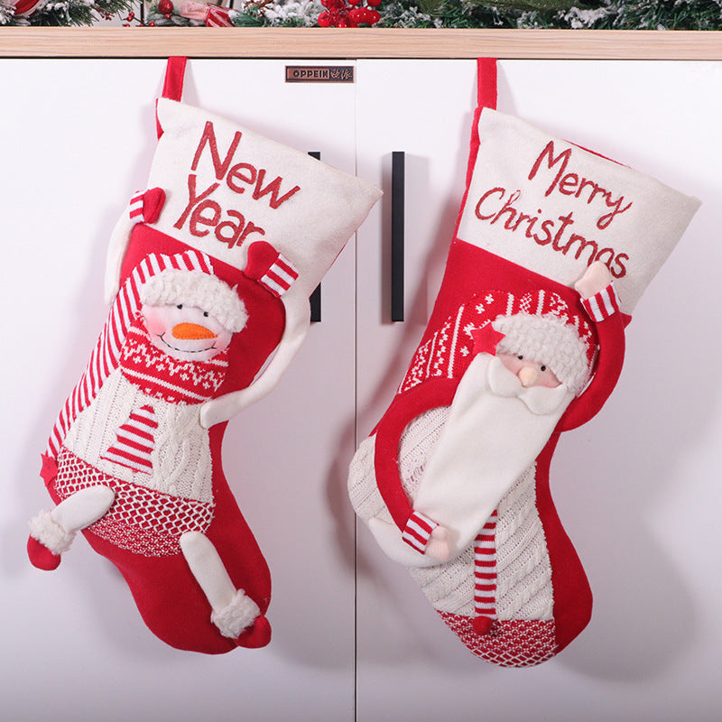 Calza di Natale rossa e bianca