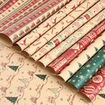 Papel de Embrulho de Natal Kraft Grosso 50x70 cm