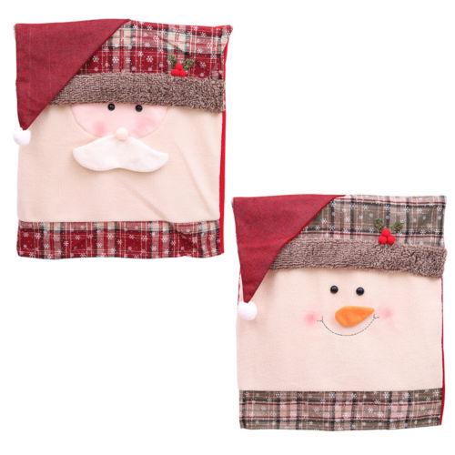 Christmas Chair Covers with Santa and Snowman