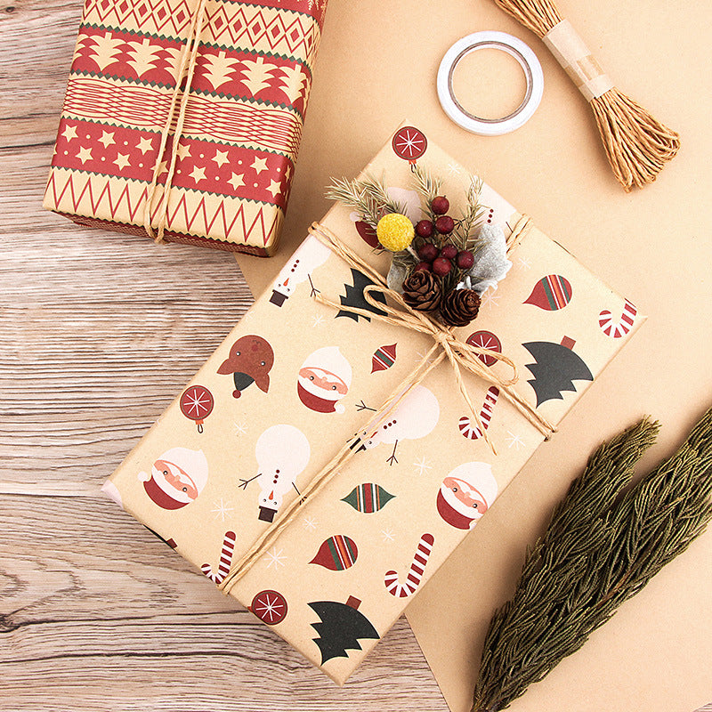 Papier cadeau kraft de Noël vintage