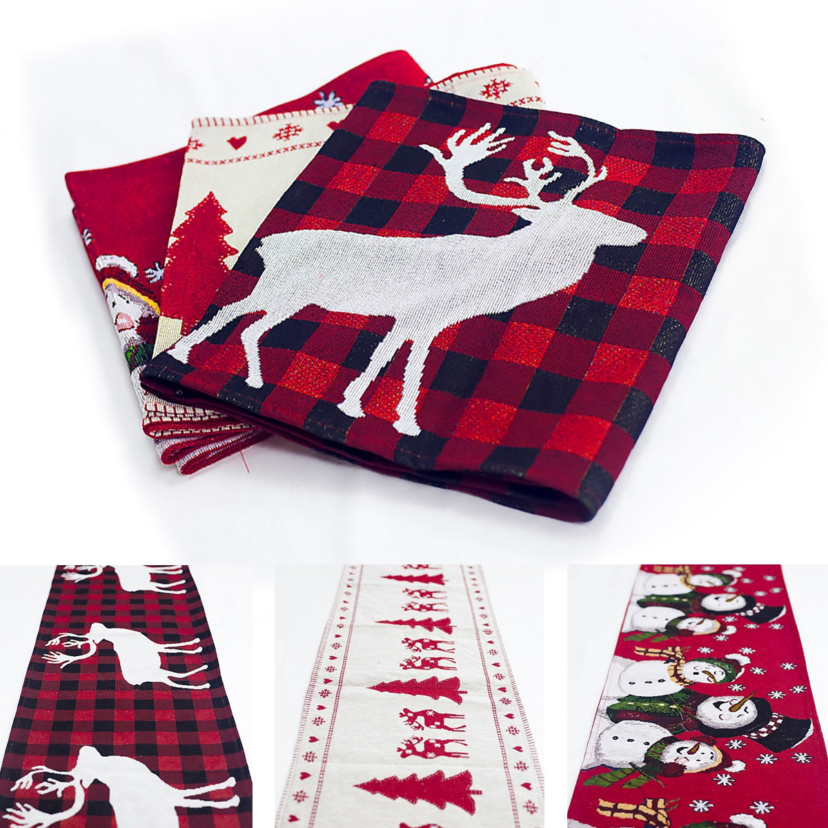 Reindeer and Snowman Christmas Table Runner