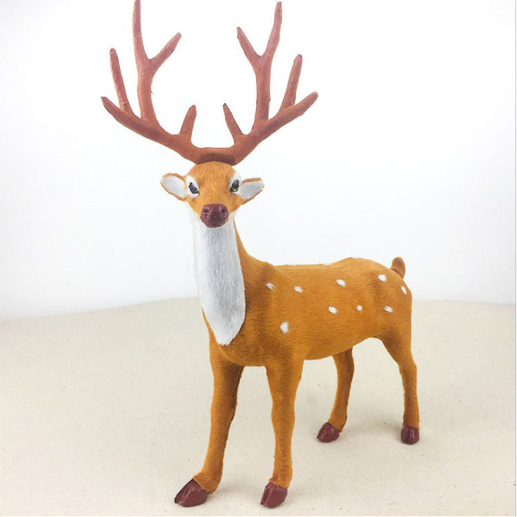 Flocked Reindeer Christmas Figurine
