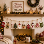 Decorazioni natalizie in legno da appendere, 5 set