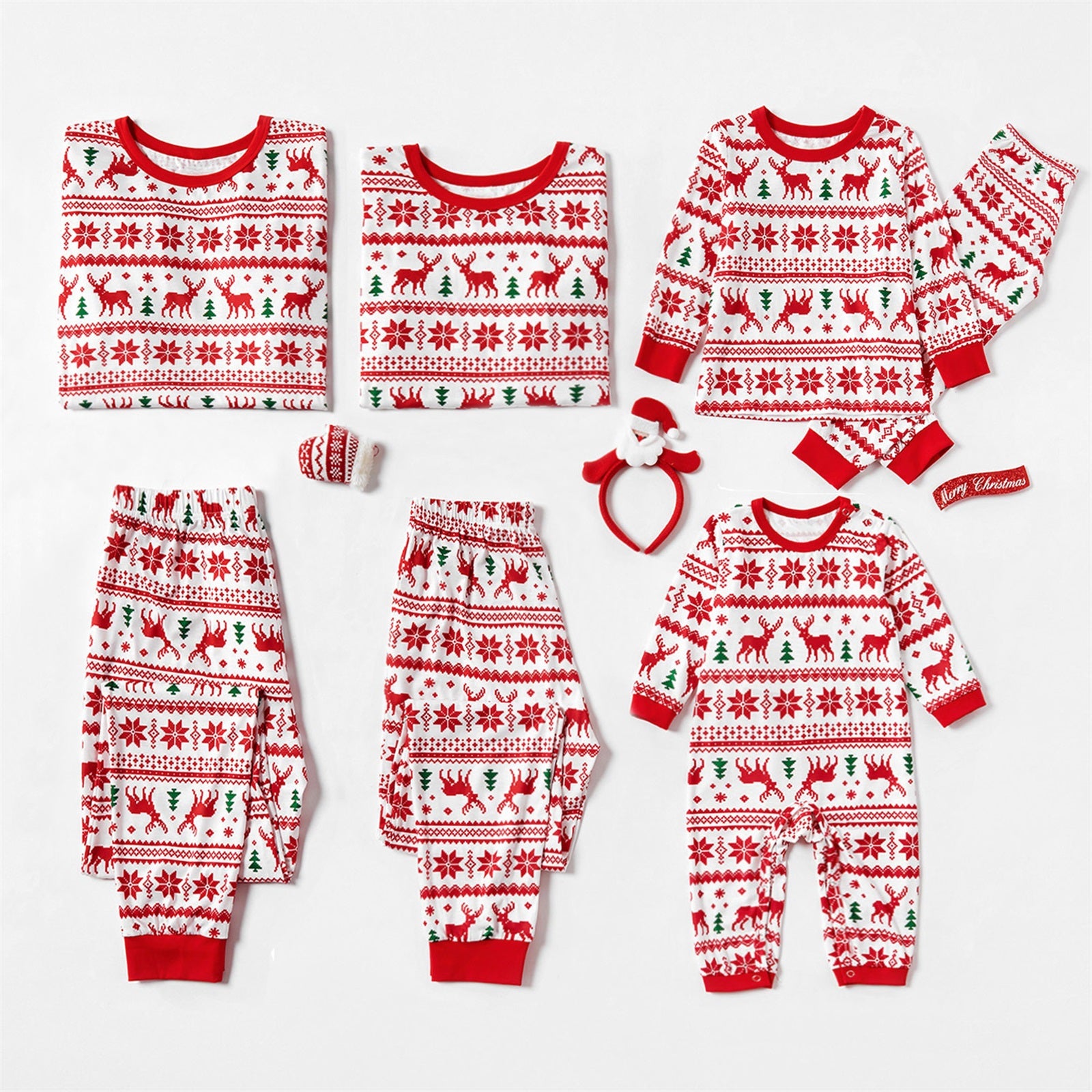 Red & White Christmas Matching Family Pajamas 4