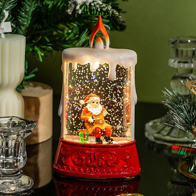 Vannfylt julescene med lys i stearinlysstil