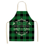Christmas Print Linen Kitchen Apron