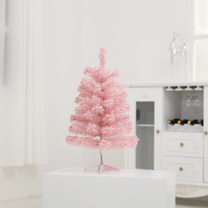 Albero di Natale da tavolo rosa floccato da 60 cm