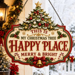 Merry Christmas-skilt i træ til ophæng