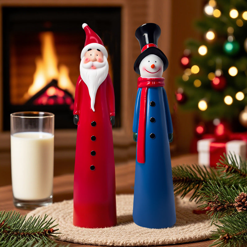 Figurines de Noël Père Noël et bonhomme de neige en vinyle