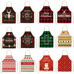 Christmas Print Linen Kitchen Apron