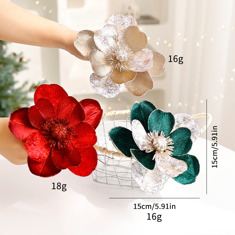 Velvet Poinsettia Christmas Tree Flower