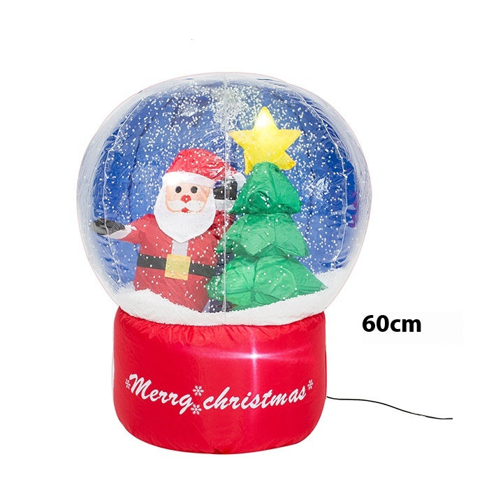 Bola de nieve navideña hinchable luminosa con Papá Noel