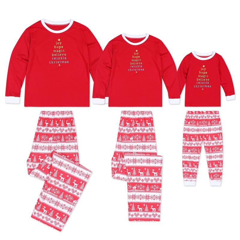 Simple Christmas Print Matching Family Pajamas 5