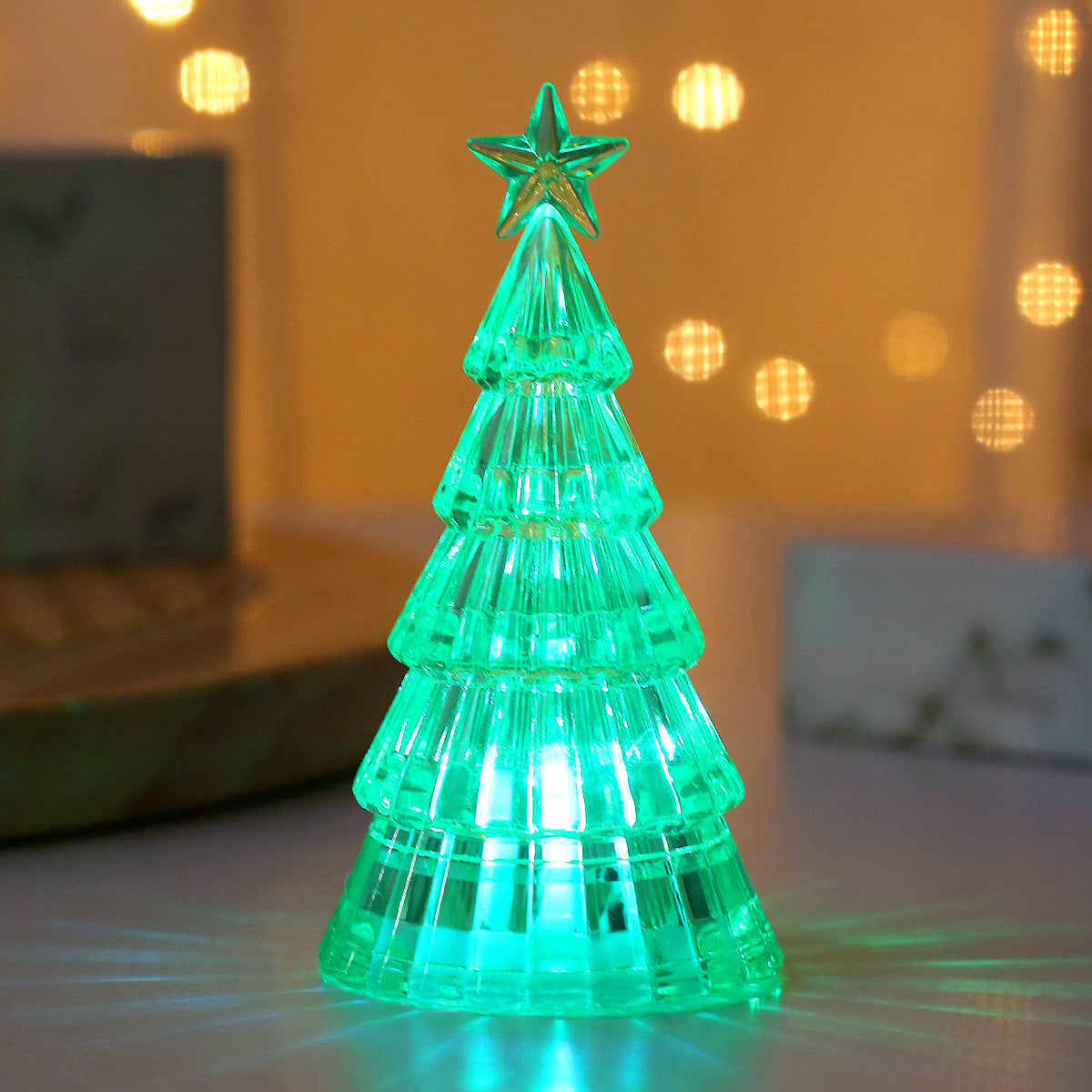 Mini albero di Natale in cristallo con luce notturna LED