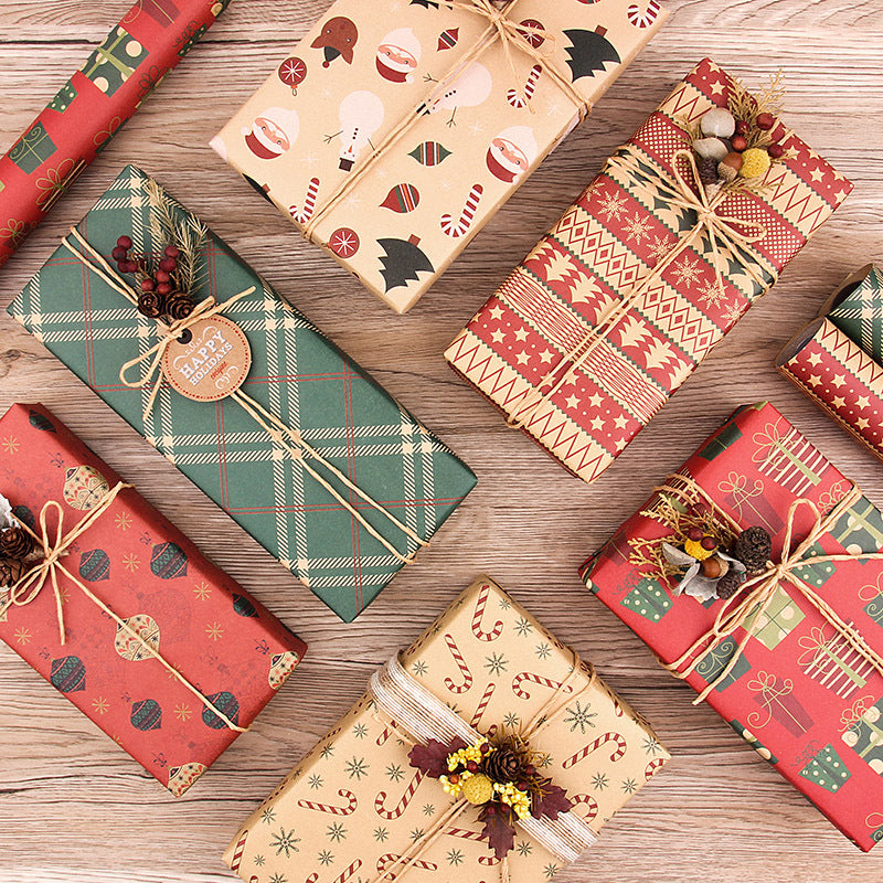 Papier cadeau kraft de Noël vintage
