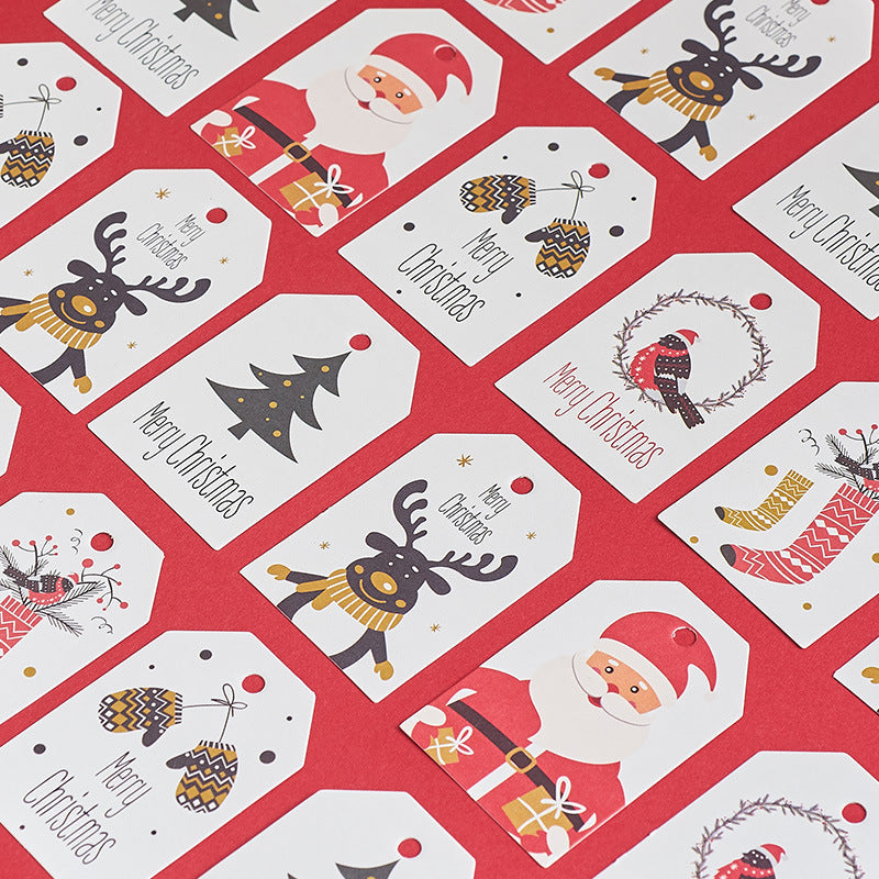 Christmas Paper Hanging Gift Tags, 100 Pieces